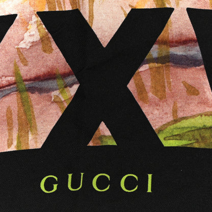 Gucci Silk Guccify Yourself Printed Scarf Black Multicolor 2 of 6