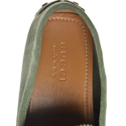 Gucci Suede Mens Driver Loafers 8.5 Light Green 9 of 10