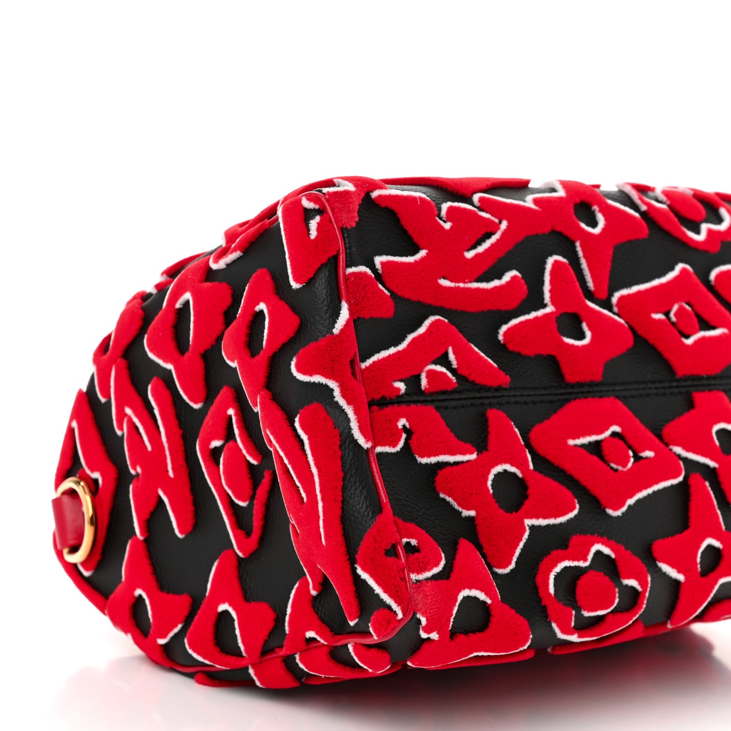 X UF Tufted Monogram Speedy Bandouliere 25 Black Red