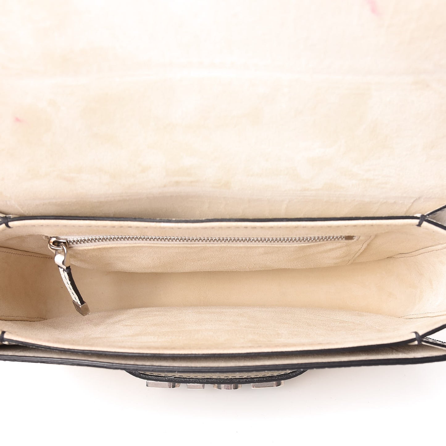 Grained Calfskin Dio(r)evolution Flap Bag Off White