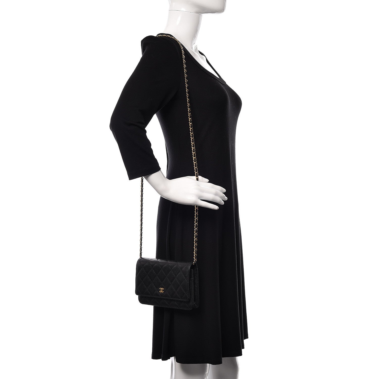 Chanel Caviar Quilted Wallet On Chain WOC Black 2 of 13