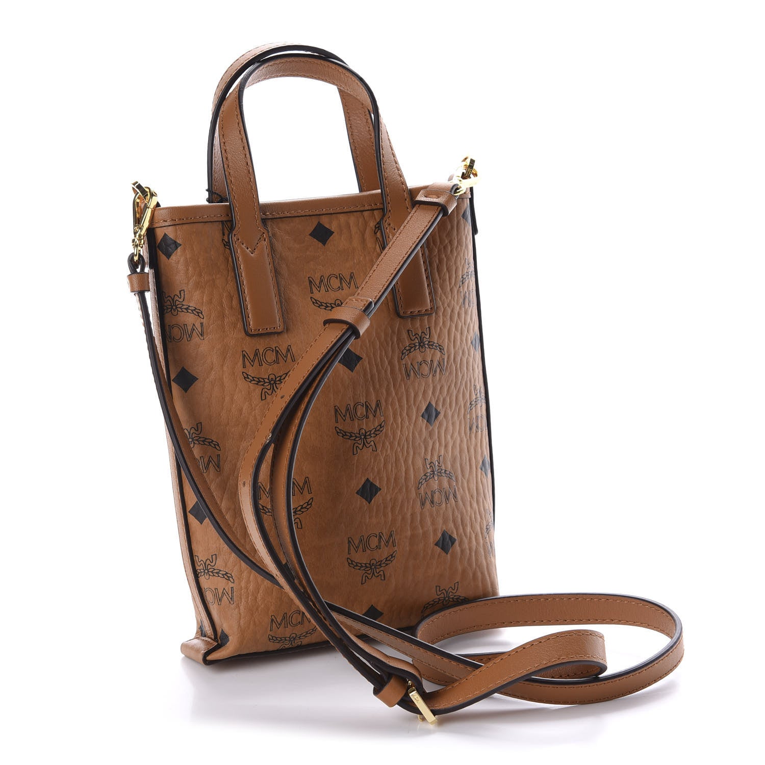 MCM Visetos Essential Crossbody Bag Cognac 3 of 9