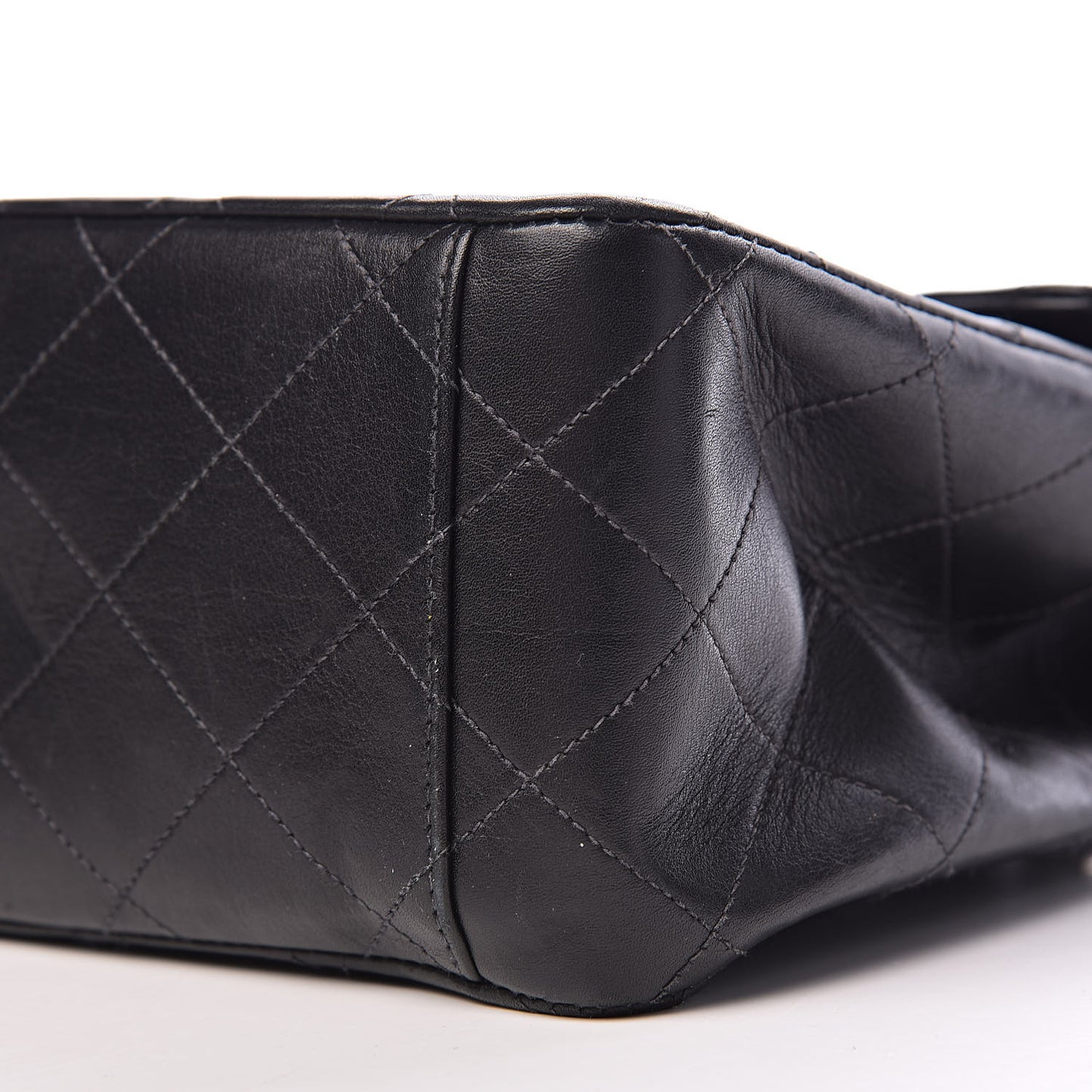 Lambskin Quilted XL Jumbo Single Flap Black