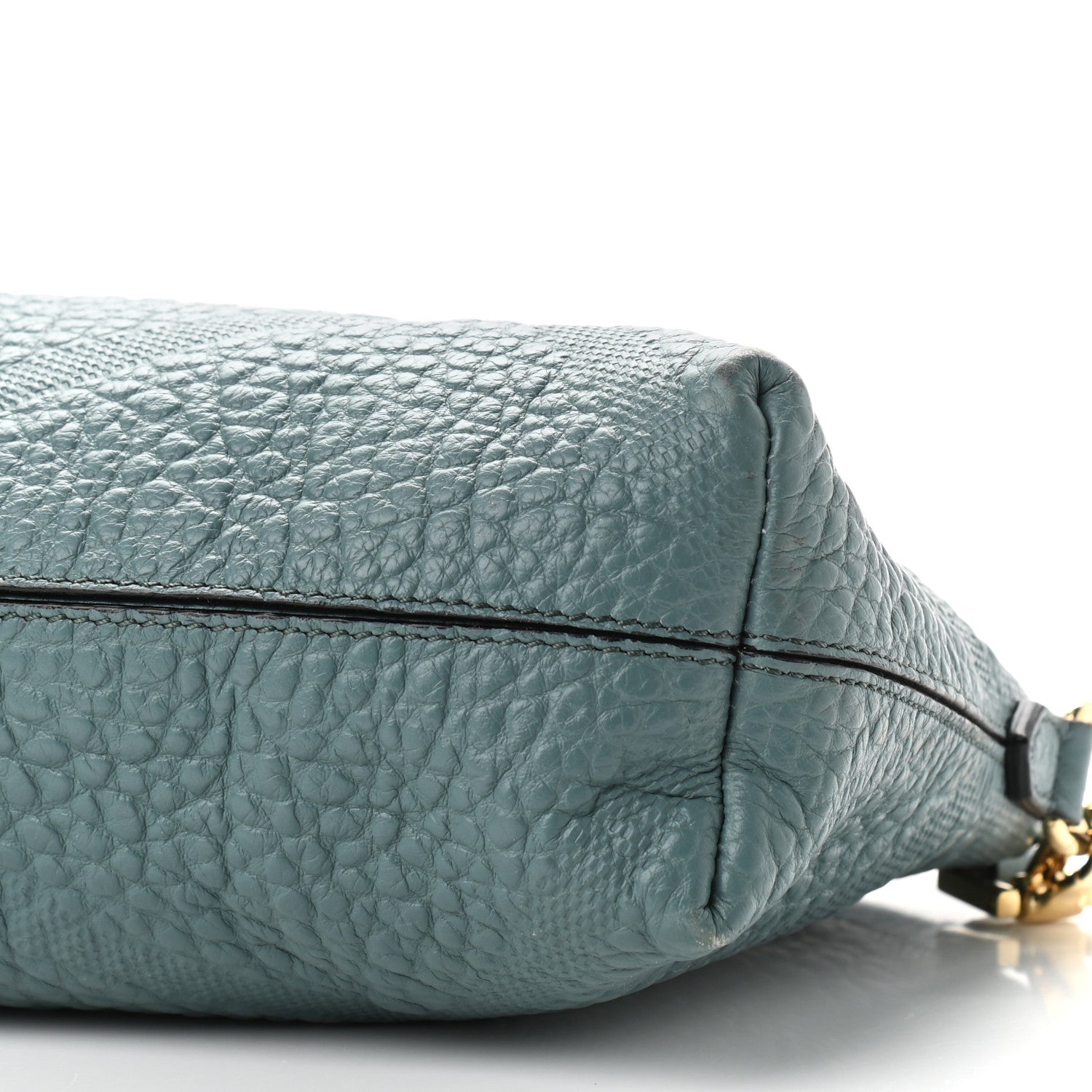 Burberry Signature Grain Calfskin Check Embossed Small Chichester Crossbody Clutch Bag Celadon Blue 10 of 13