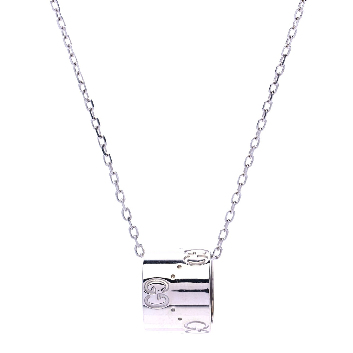 18K White Gold Icon Twirl Pendant Necklace