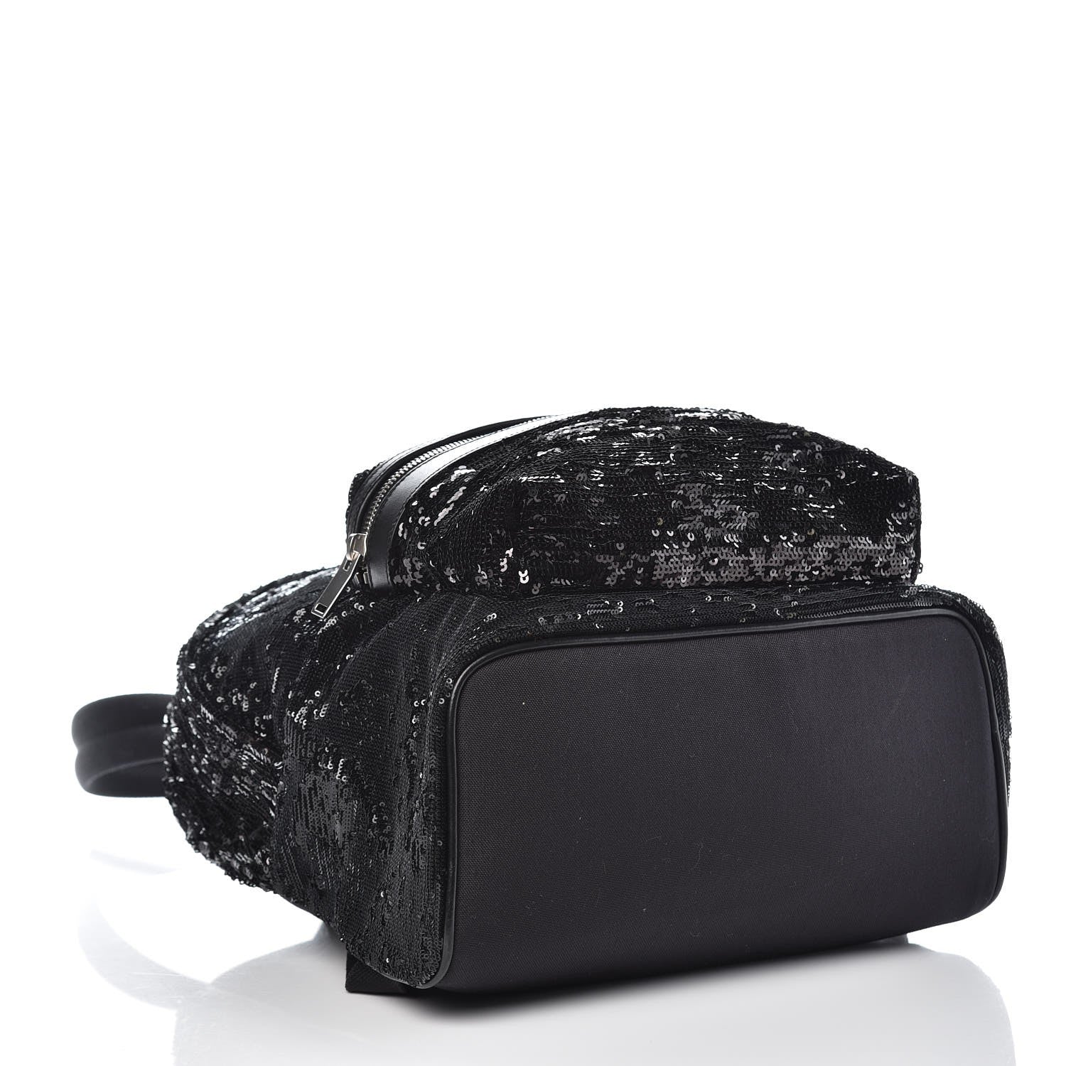 Saint Laurent Canvas Sequins Mini City Backpack Black Silver 4 of 8