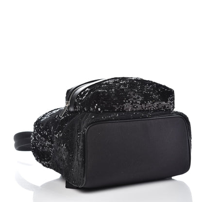 Saint Laurent Canvas Sequins Mini City Backpack Black Silver 4 of 8