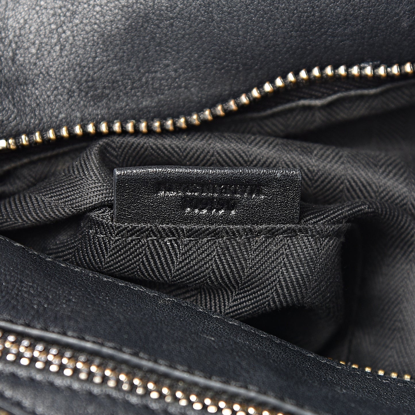 Calfskin Zipper Puzzle Bag Black