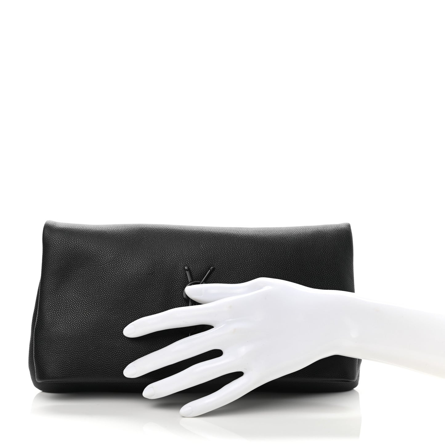 Grain De Poudre West Hollywood Monogram Fold Over Clutch Black