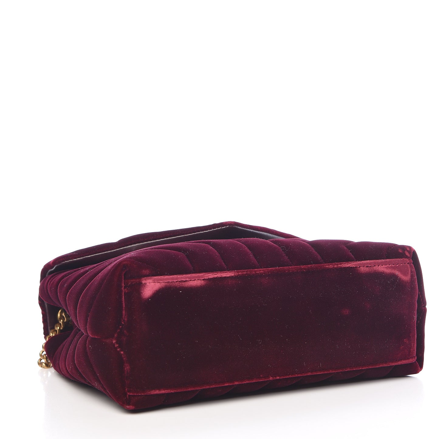 Velvet Y Quilted Monogram Small Loulou Chain Satchel Burgundy