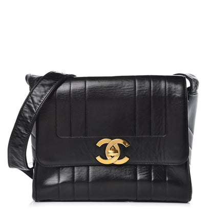 Chanel Lambskin Vertical Quilted CC Flap Shoulder Bag Black 1 of 18