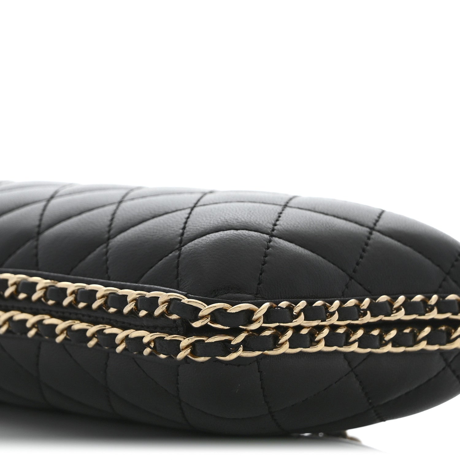 Chanel Lambskin Quilted Chain Around Clutch Black 10 of 10