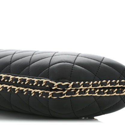 Chanel Lambskin Quilted Chain Around Clutch Black 10 of 10