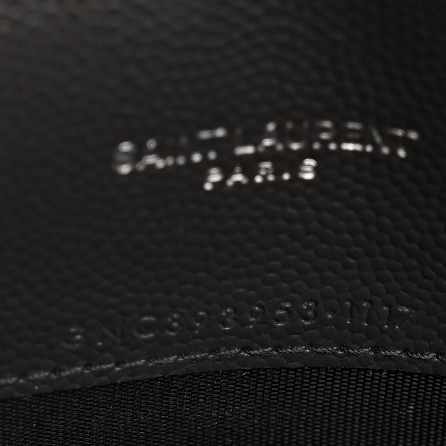 Saint Laurent Grain De Poudre Matelasse Chevron Monogram Envelope Chain Wallet Asphalt White 7 of 14
