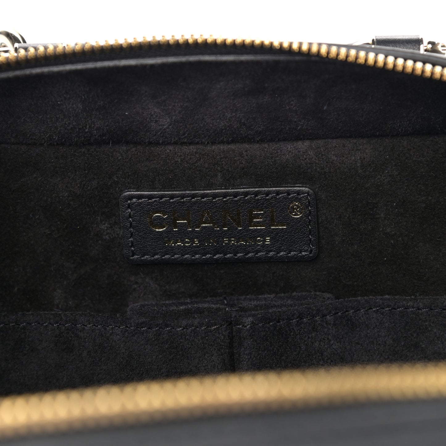 Calfskin Quilted Travel Kit Vanity Case Black