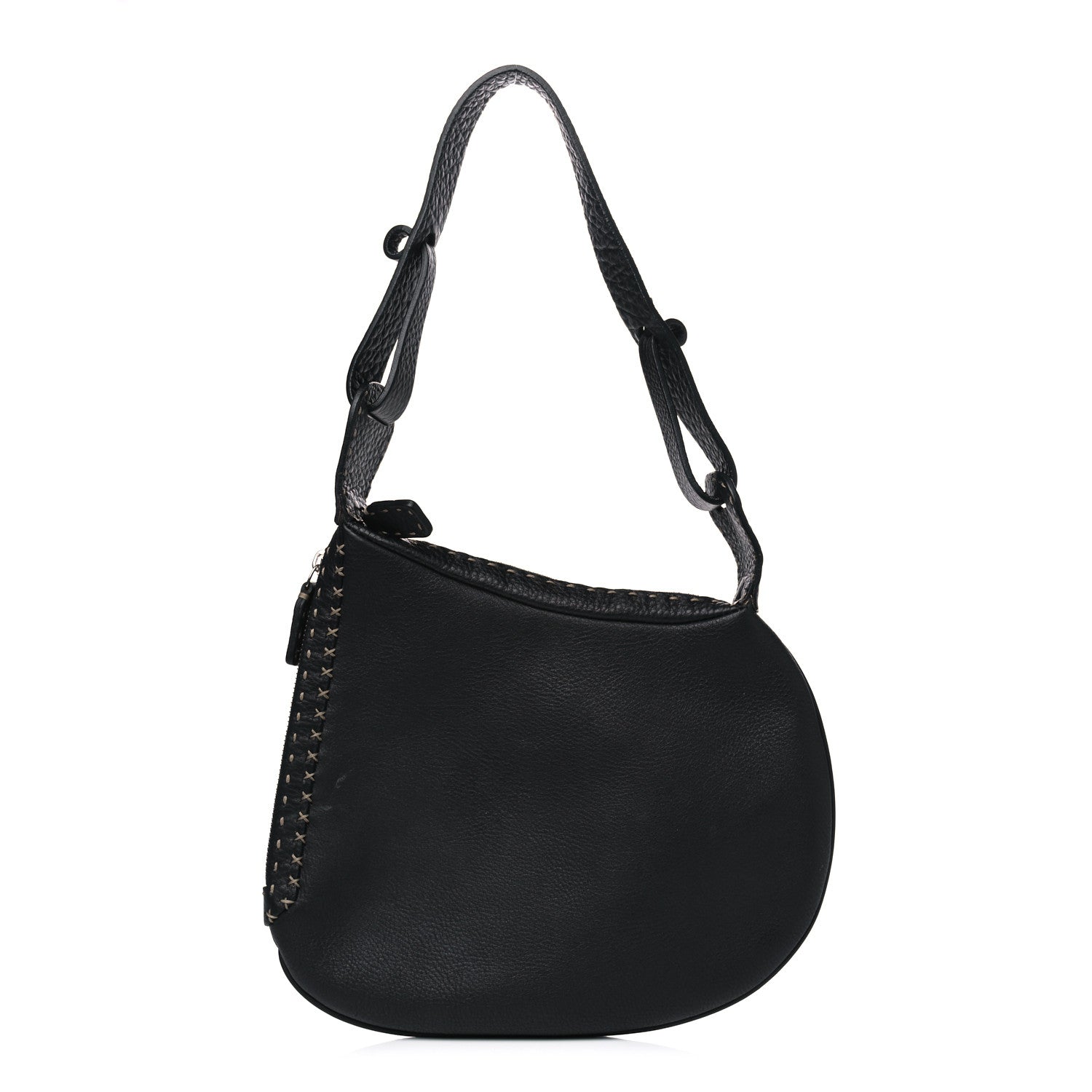 Fendi Calfskin Romano Selleria Oyster Black 1 of 4