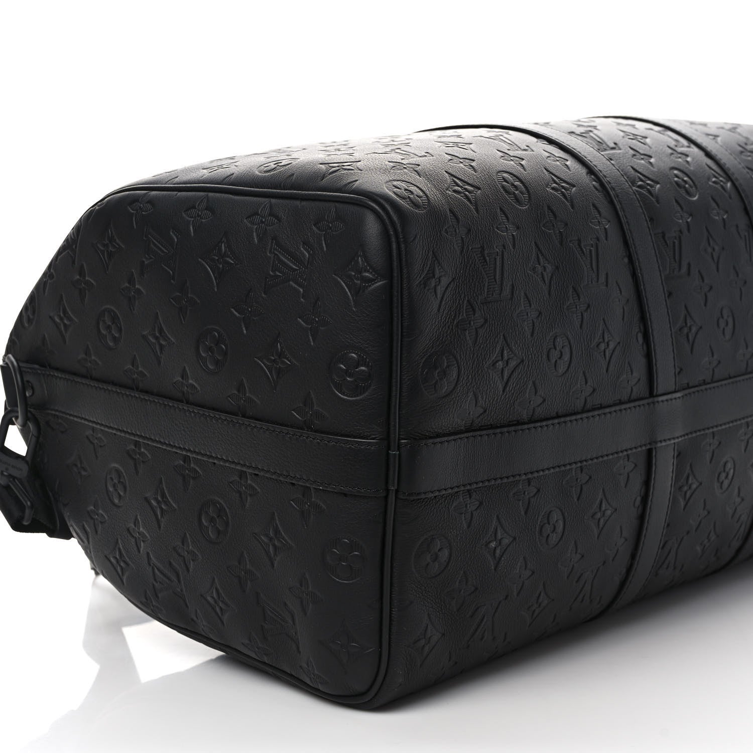 Louis Vuitton Calfskin Shadow Monogram Keepall Bandouliere 50 Black 7 of 10