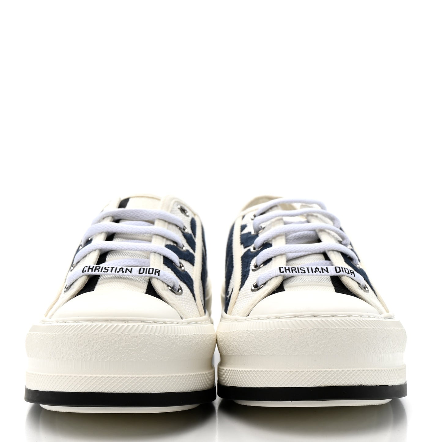 Canvas Embroidered Miss Dior Graffiti Walk'N'Dior Platform Sneakers 37 White Deep Blue