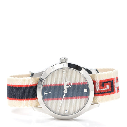 Gucci Stainless Steel Nylon 38mm G-Timeless Web Quartz Watch White 2 of 5
