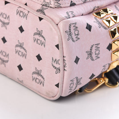 MCM Visetos Side Stud X-Mini Stark Backpack Pink 9 of 11