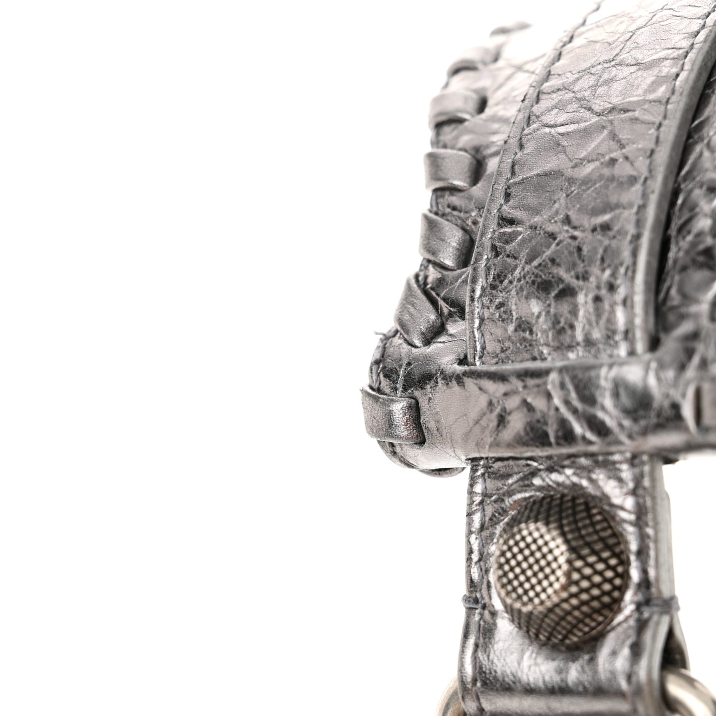 Metallic Agneau Arena Le Cagole Shoulder Bag XS Silver