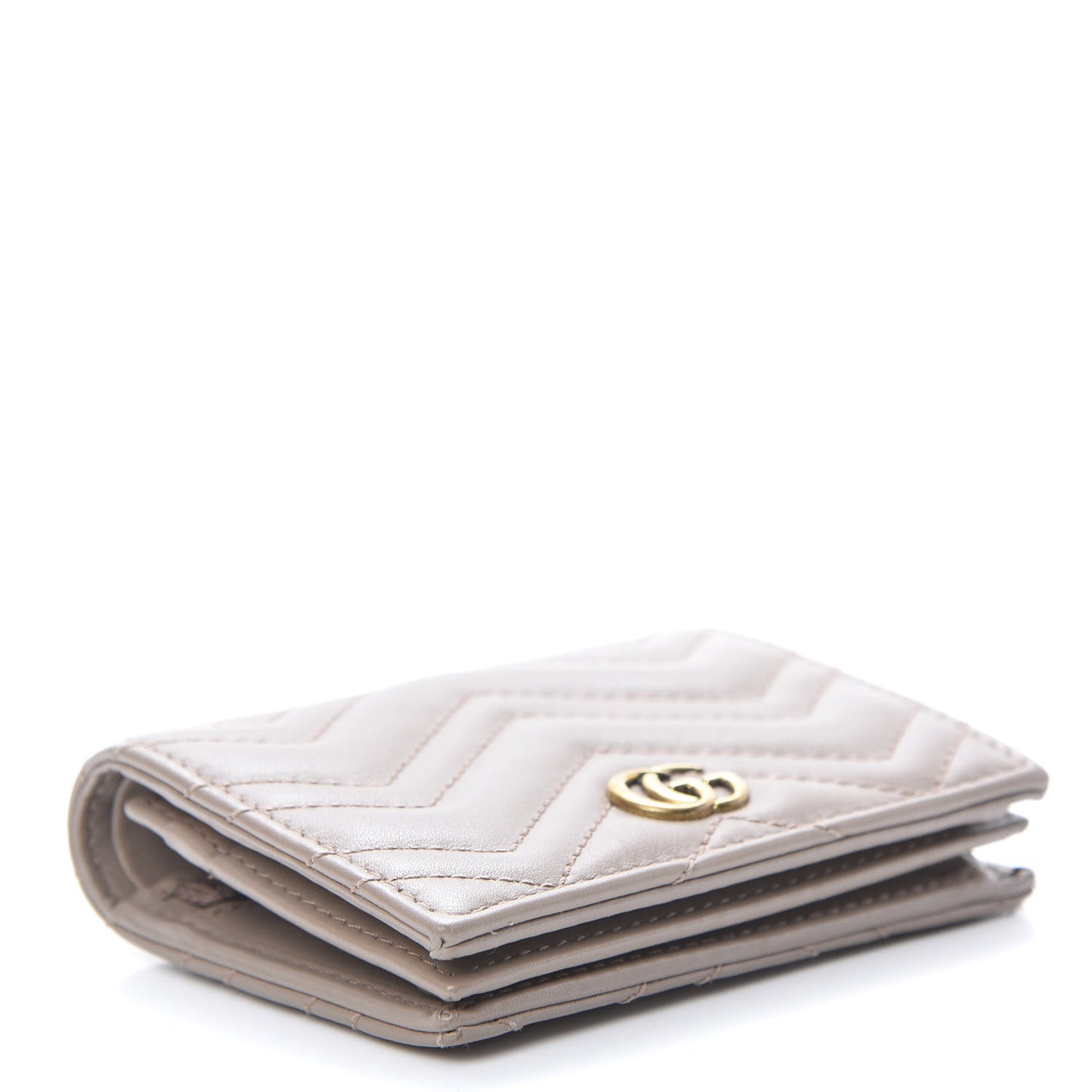 Calfskin Matelasse GG Marmont Card Case Wallet Porcelain Rose