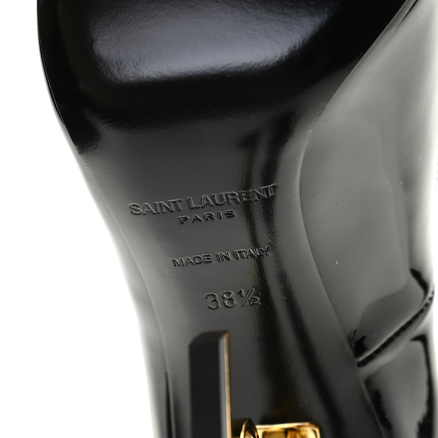 Saint Laurent Patent Opyum 110 Pumps 38.5 Black Gold 10 of 11