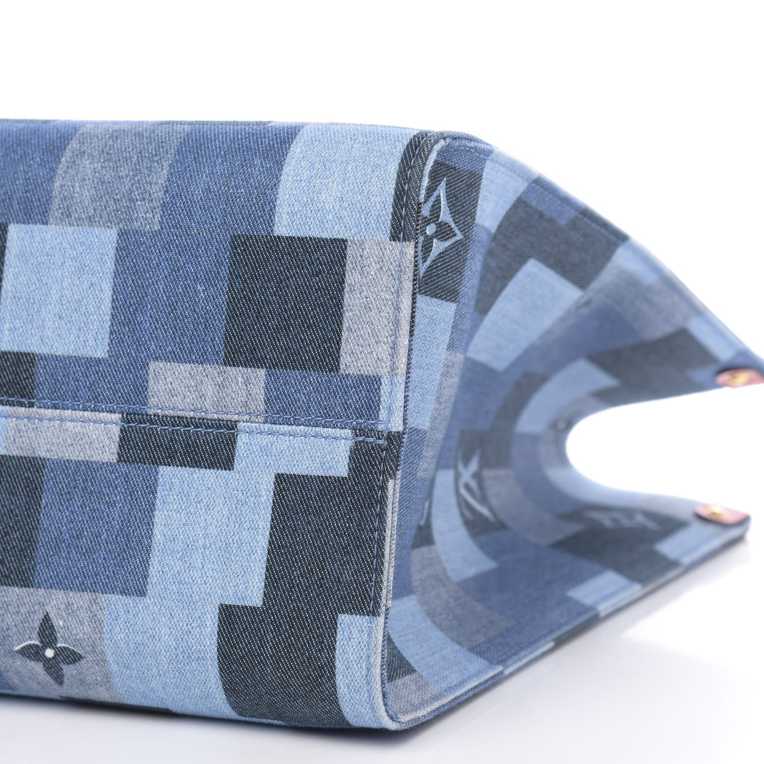 Louis Vuitton Denim Damier Monogram Onthego Blue Rouge 9 of 9