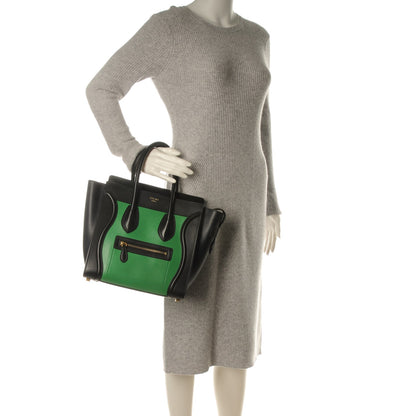Celine Smooth Calfskin Micro Bi-Color Luggage Grass 2 of 8