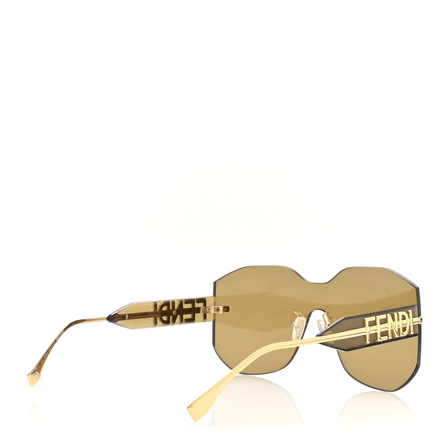 Metal Fendigraphy Shield Sunglasses FE 40067U Green Gold