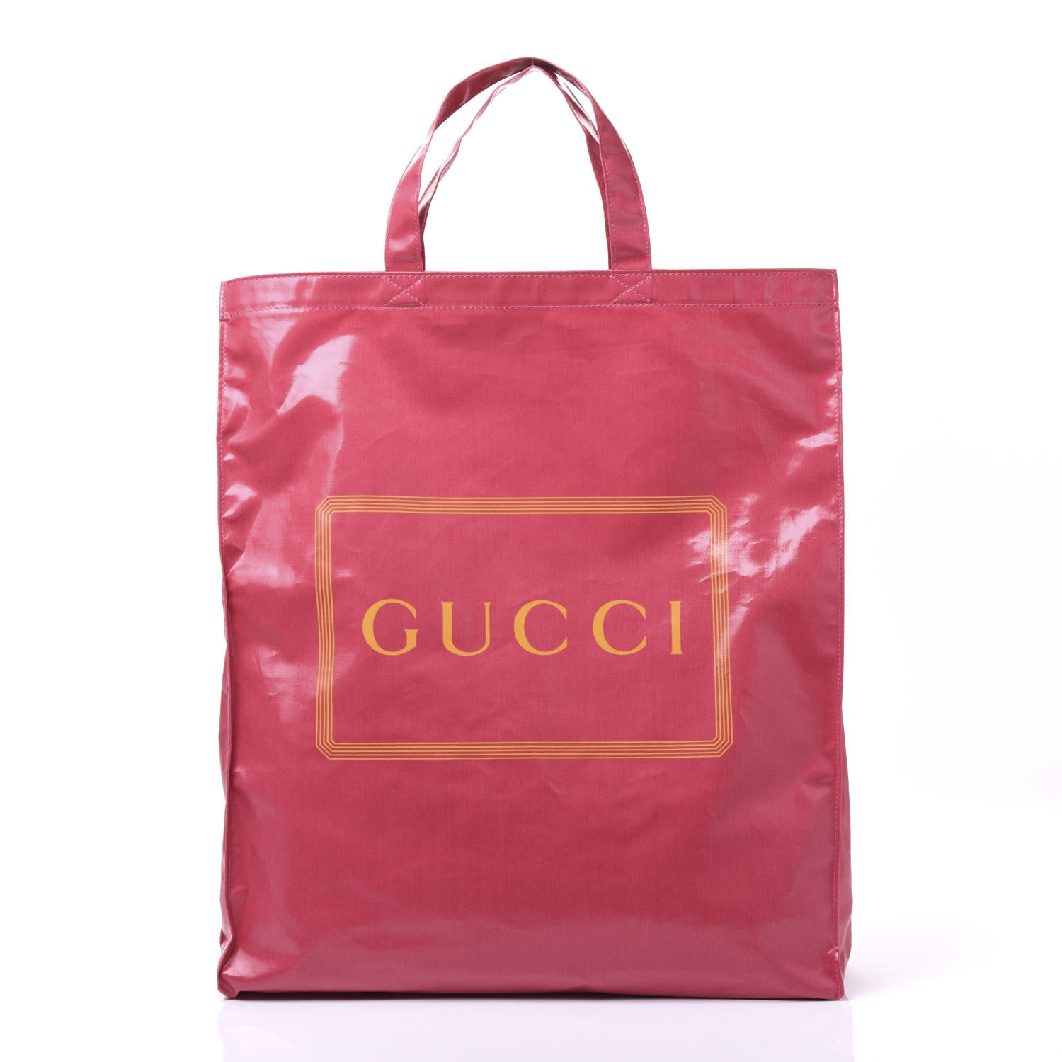 Gucci Patent Canvas Frame Logo Vertical Tote Glam Pink 1 of 9