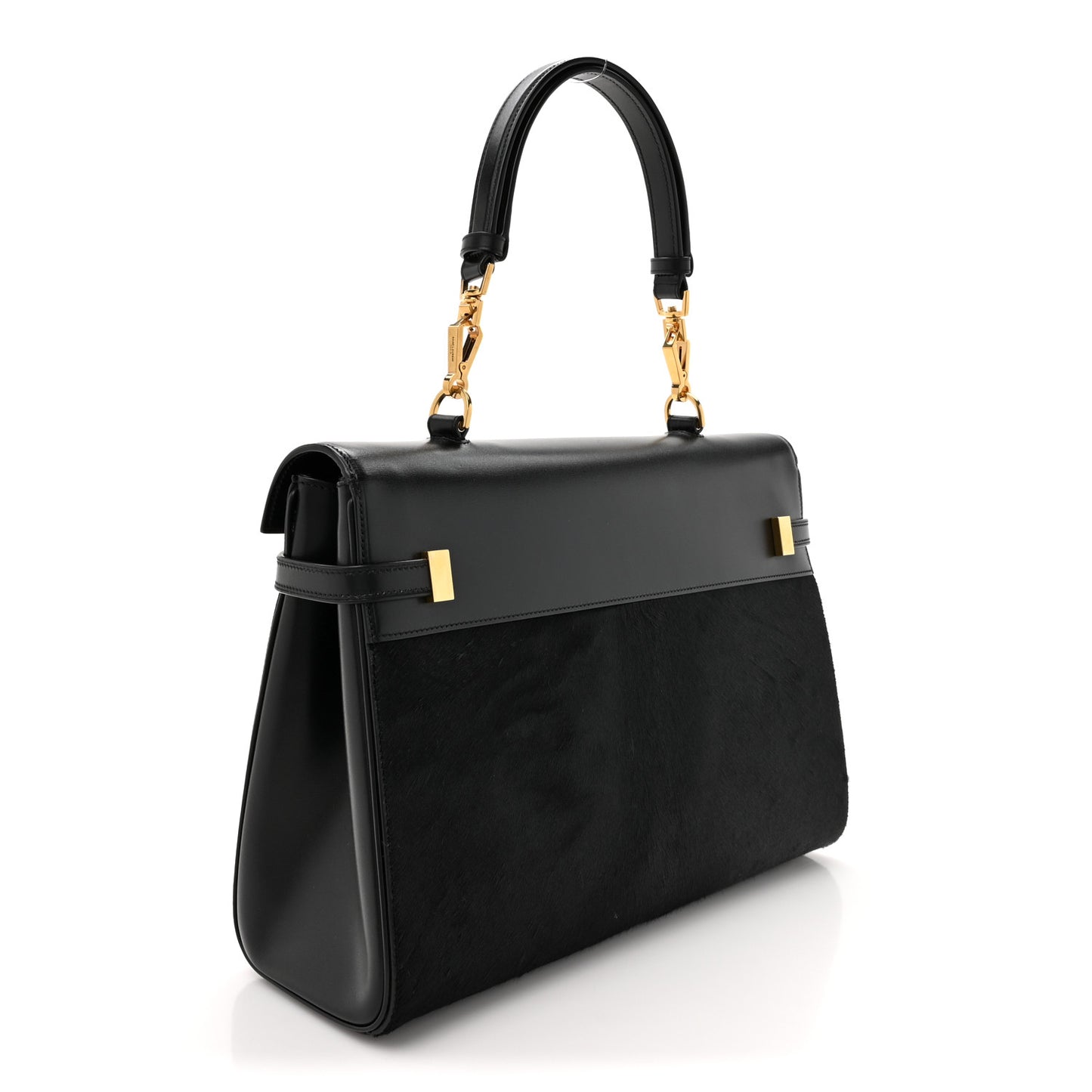 Pony Hair Calfskin Manhattan Top Handle Black