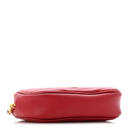 Saint Laurent Grain De Poudre Matelasse Monogram Mini Lou Camera Bag Opyum Red 4 of 12