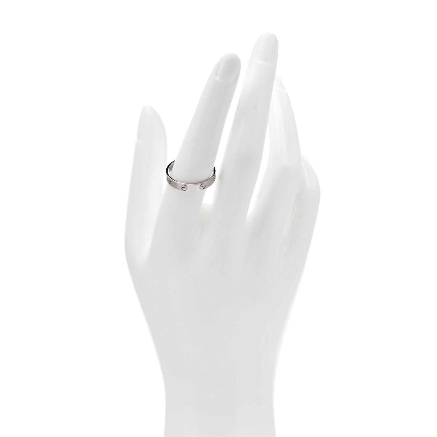 Cartier 18K White Gold 3.5mm LOVE Wedding Band Ring 57 8 2 of 4