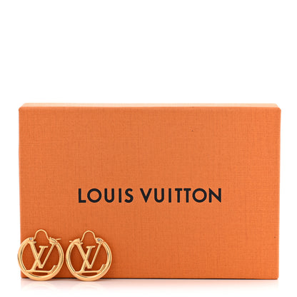 Louis Vuitton Metal Small Louise Hoop Earrings Gold 6 of 6