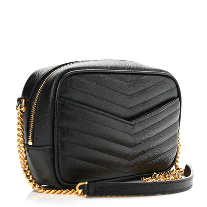 Saint Laurent Grain De Poudre Matelasse Monogram Mini Lou Camera Bag Black 3 of 7