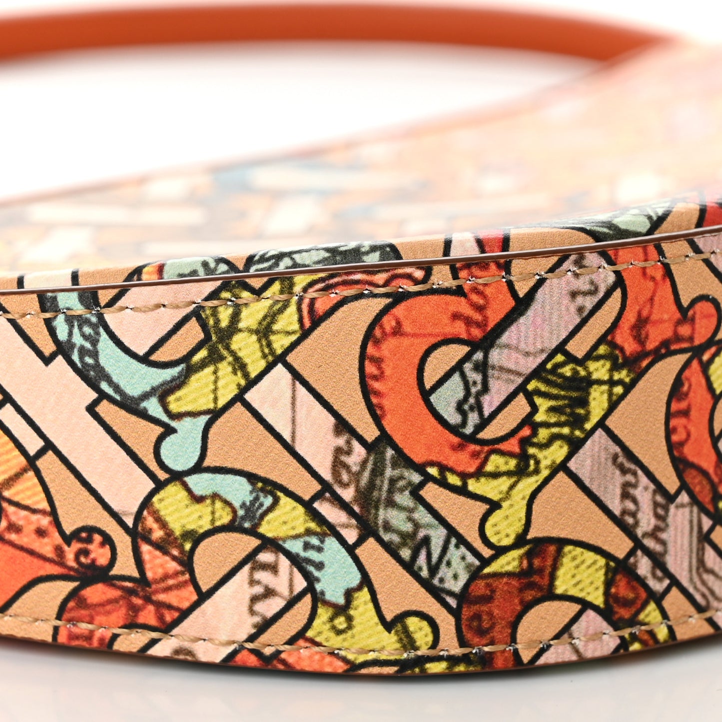 Canvas Map TB Print Small Olympia Shoulder Bag Orange