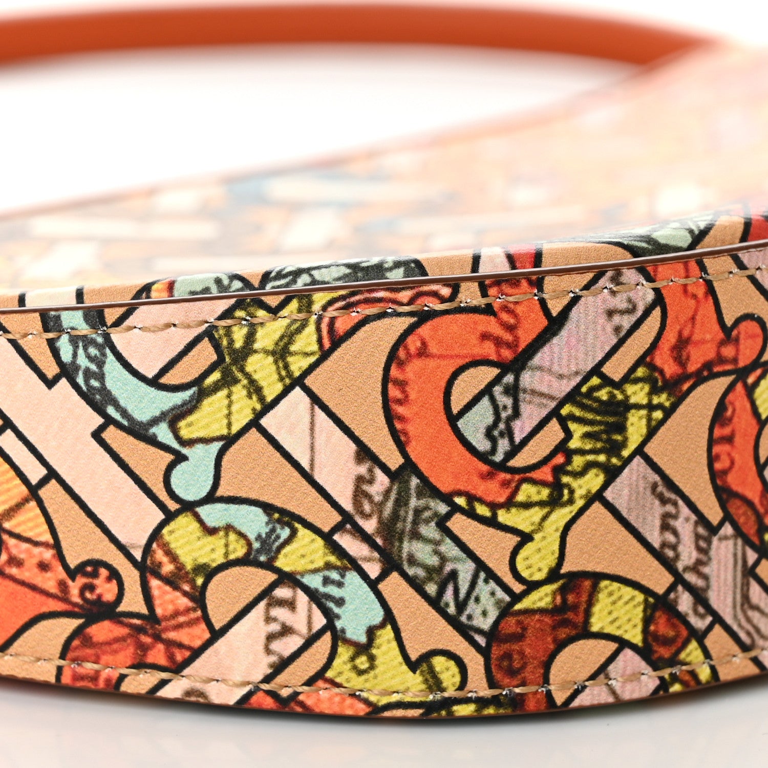 Burberry Canvas Map TB Print Small Olympia Shoulder Bag Orange 9 of 10