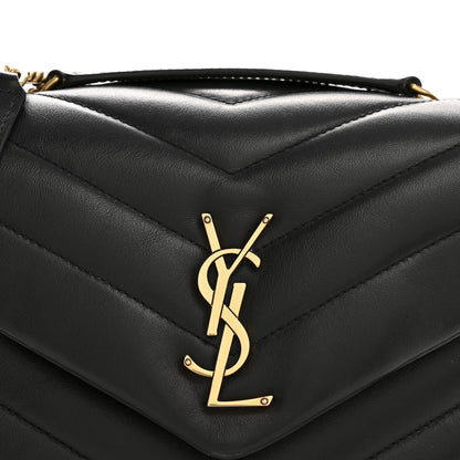 Saint Laurent Calfskin Y Quilted Monogram Small Loulou Chain Satchel Black 8 of 11