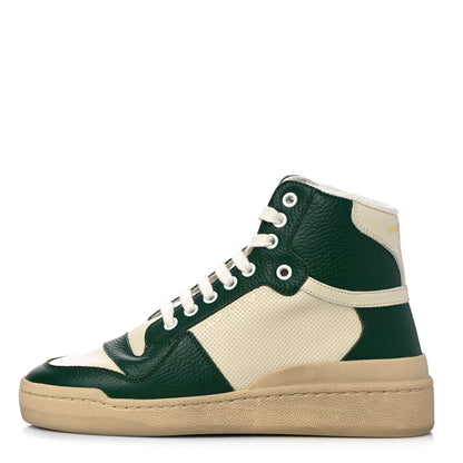 Saint Laurent Calfskin Mid Top Sneakers 37 Green 1 of 15