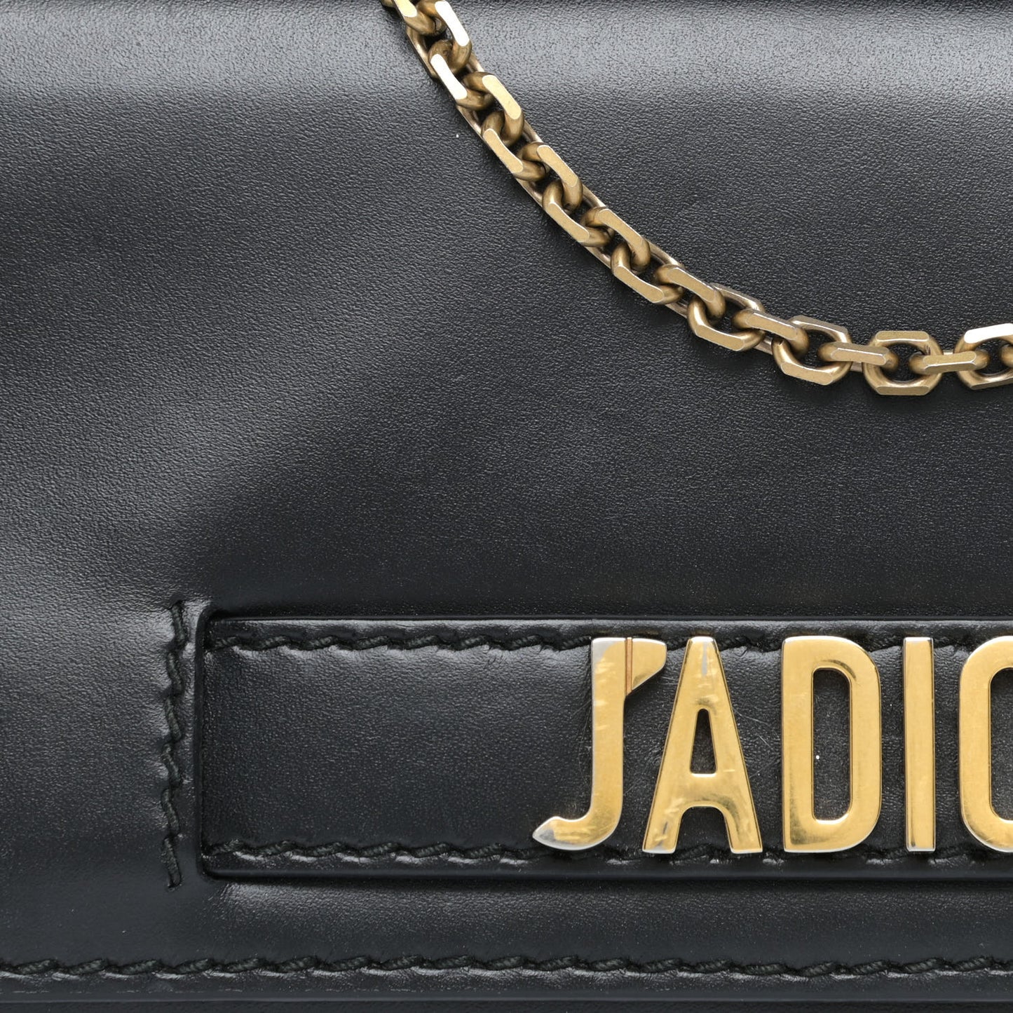Smooth Calfskin J'adior Croisiere Chain Wallet Black