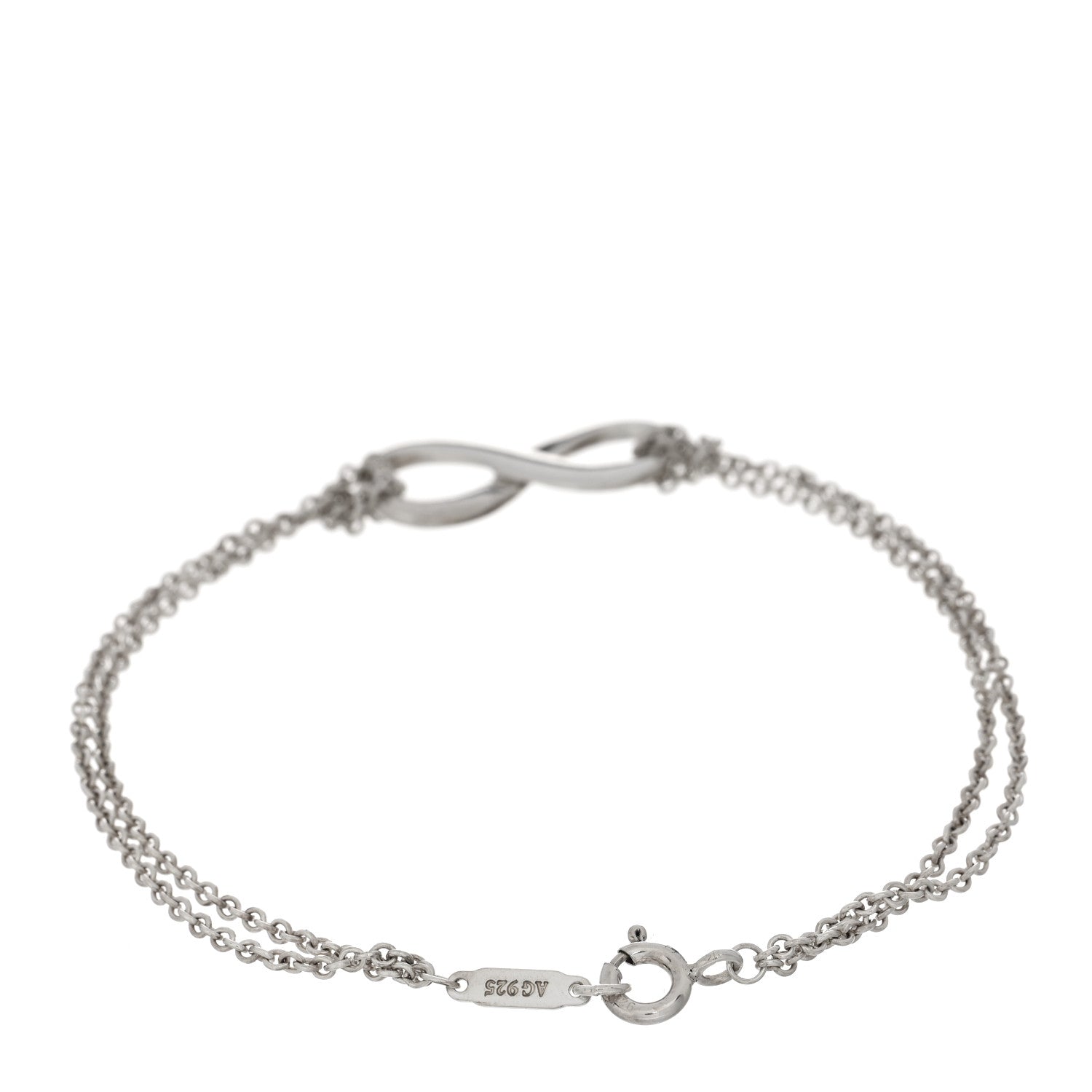 Tiffany Sterling Silver Infinity Double Chain Bracelet 2 of 3
