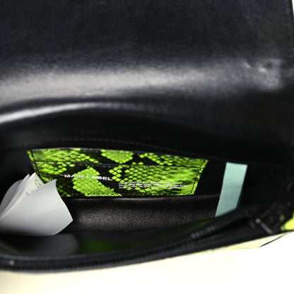Off-White Calfskin Python Embossed Binder Flap Bag Fluo Yellow Black 5 of 8