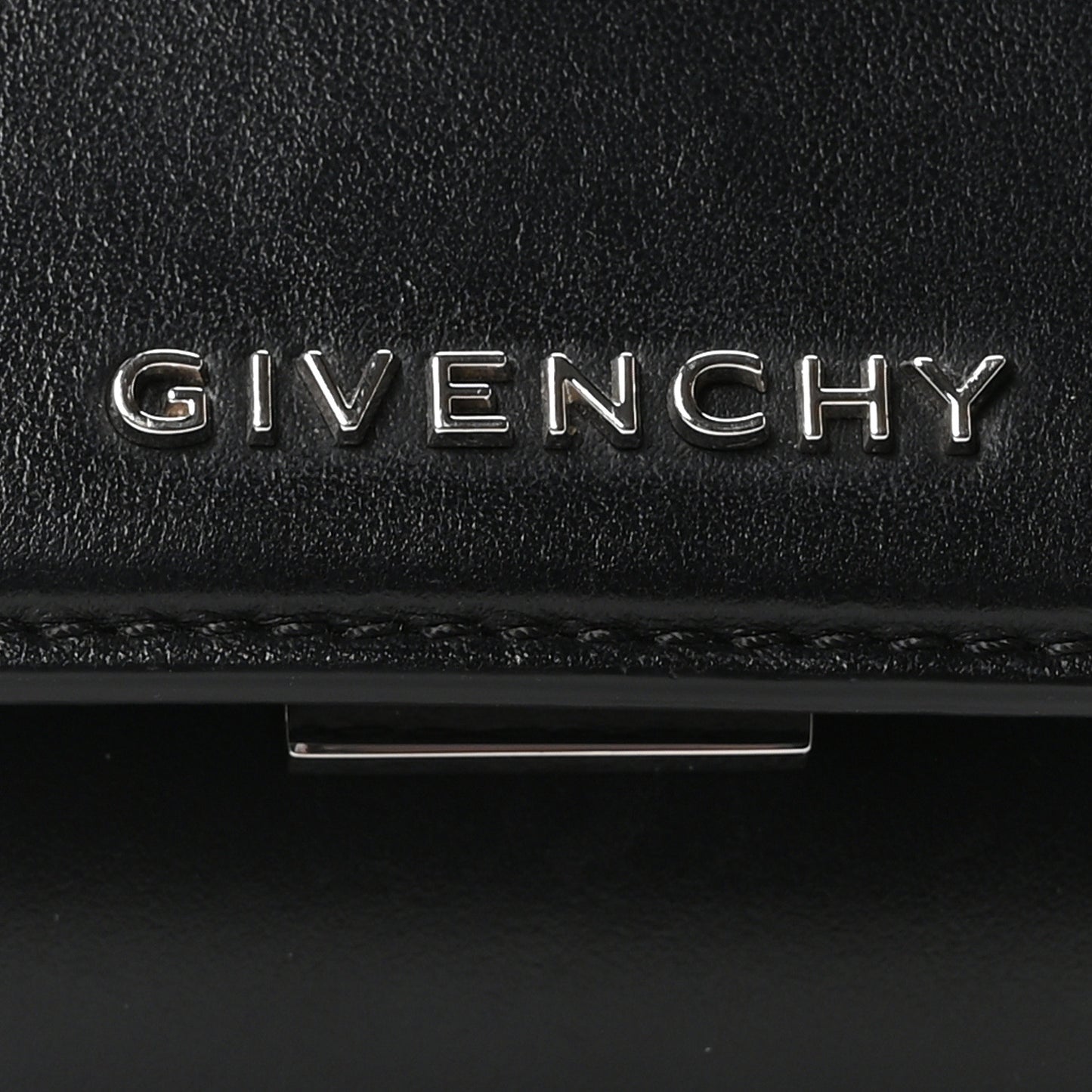 Calfskin Mini Pandora Box Logo Strap Crossbody Bag Black