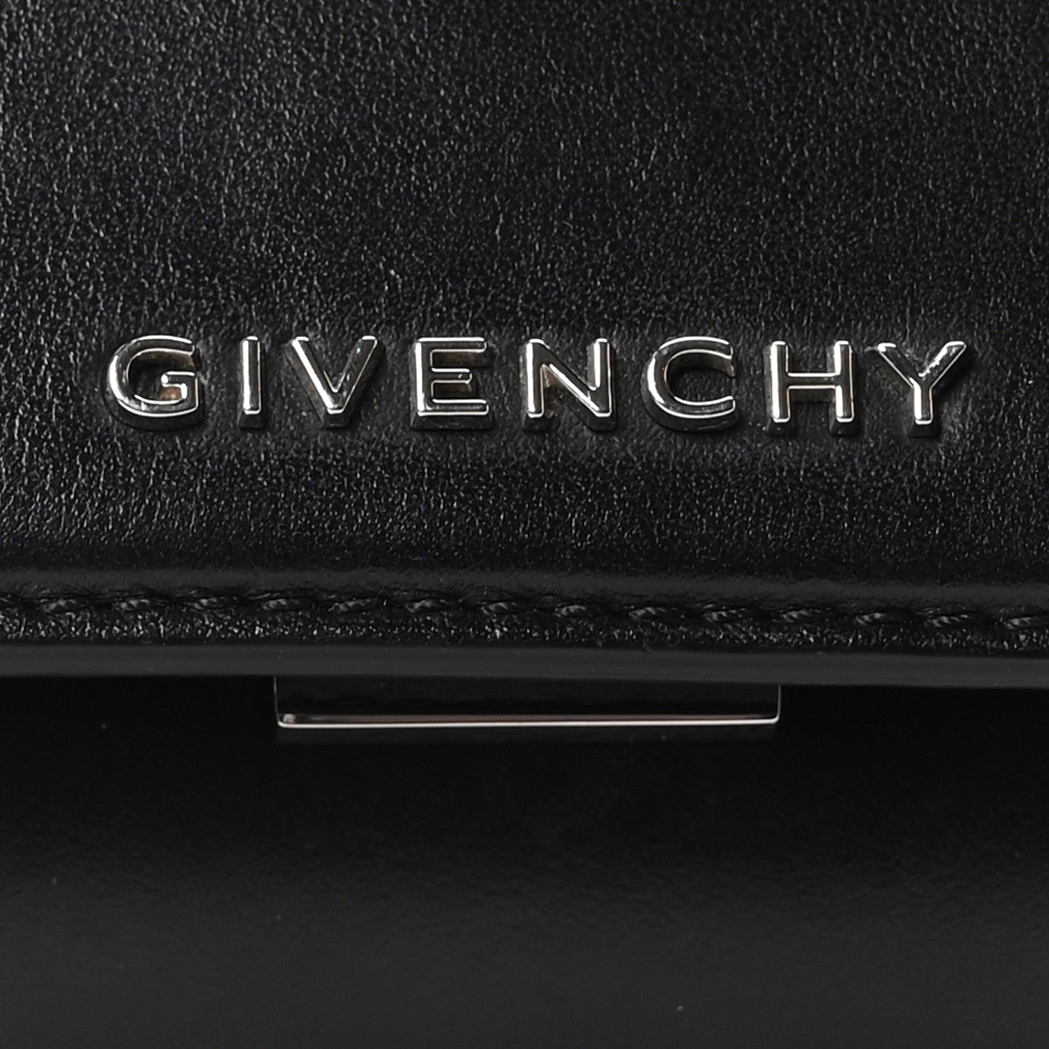 Givenchy Calfskin Mini Pandora Box Logo Strap Crossbody Bag Black 7 of 9