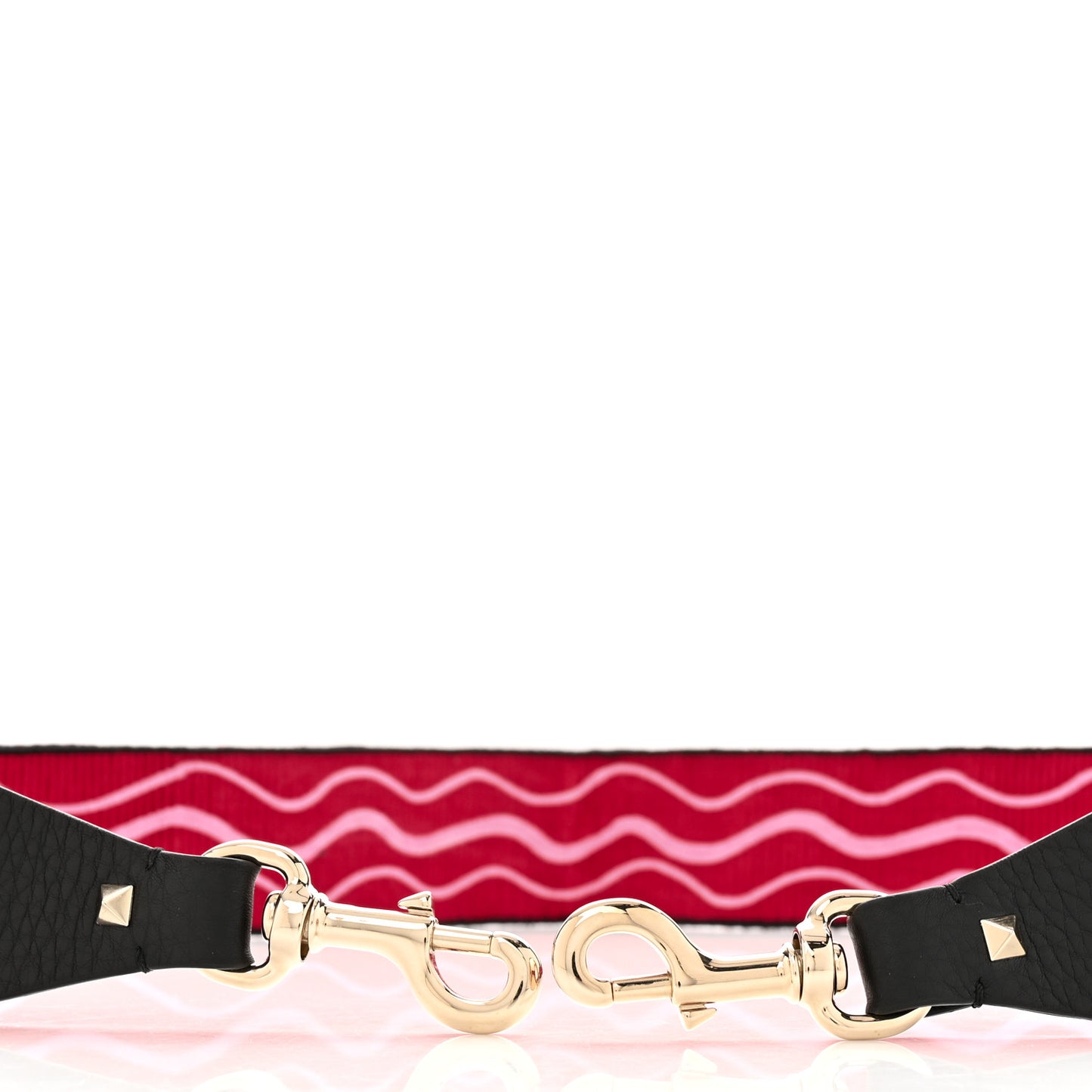 Canvas Lipstick Embroidered Rockstud Guitar Strap Multicolor