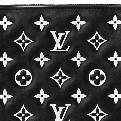 Louis Vuitton Lambskin Embossed Monogram Coussin PM Black White 8 of 10