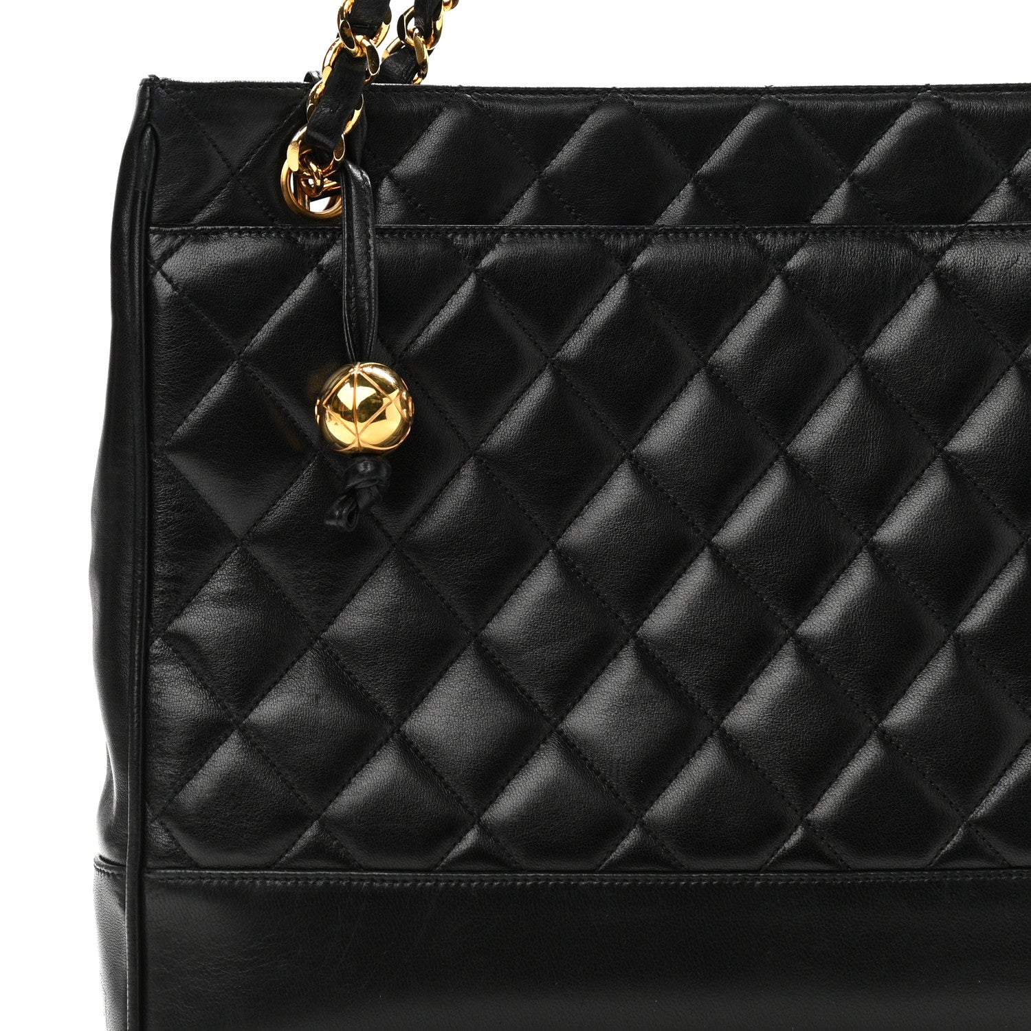 Chanel Lambskin Quilted Shoulder Bag Black 10 of 14