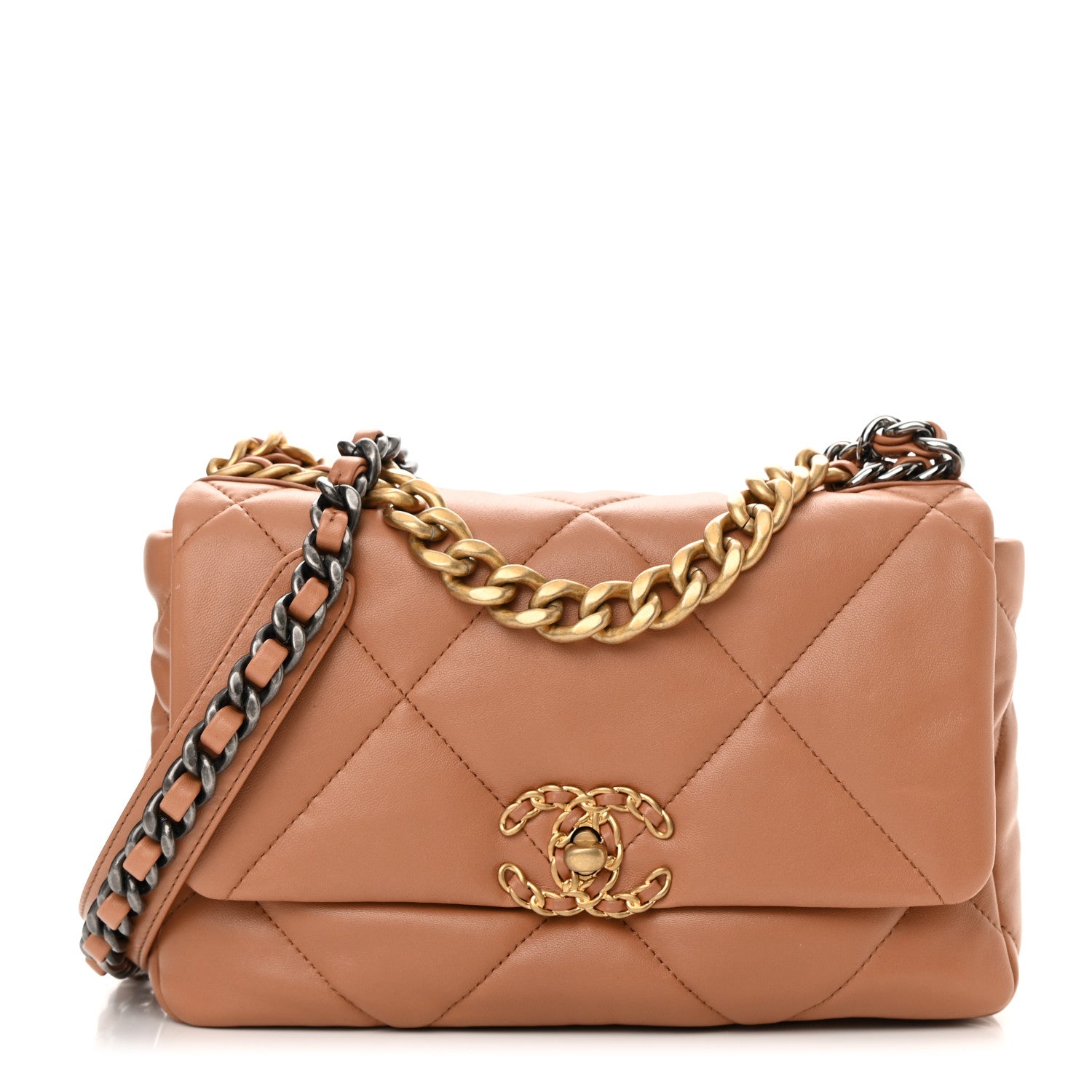 Chanel Lambskin Quilted Medium Chanel 19 Flap Brown 1 of 12