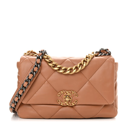 Chanel Lambskin Quilted Medium Chanel 19 Flap Brown 1 of 12